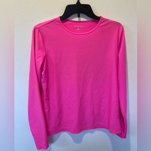 Bright pink, long sleeved sun shirt
